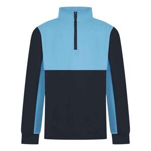Finden & Hales Childrens/Kids Quarter Zip Track Top / Navy/Sky